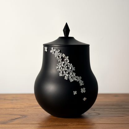Flower Urn on Rustic Wood