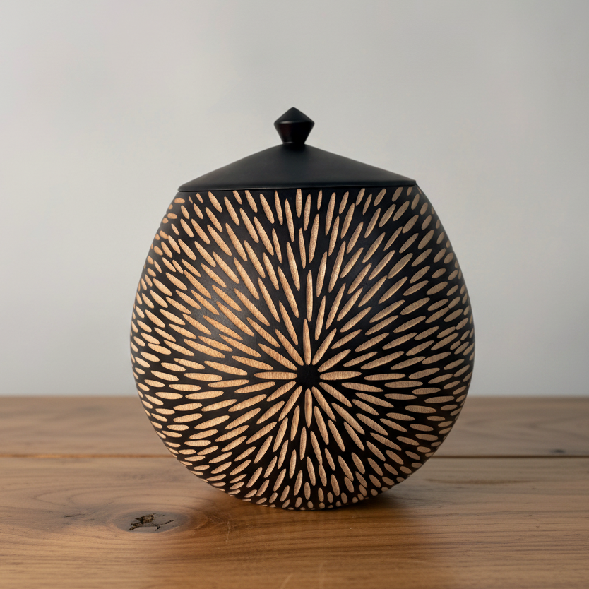 Radiance Urn on Wooden Surface