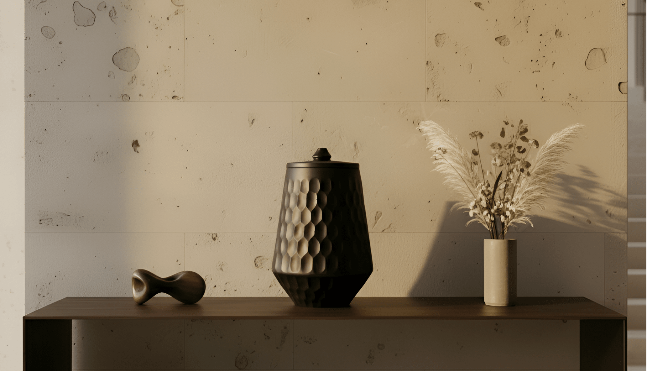 Tessera Urn in minimalist modern Home