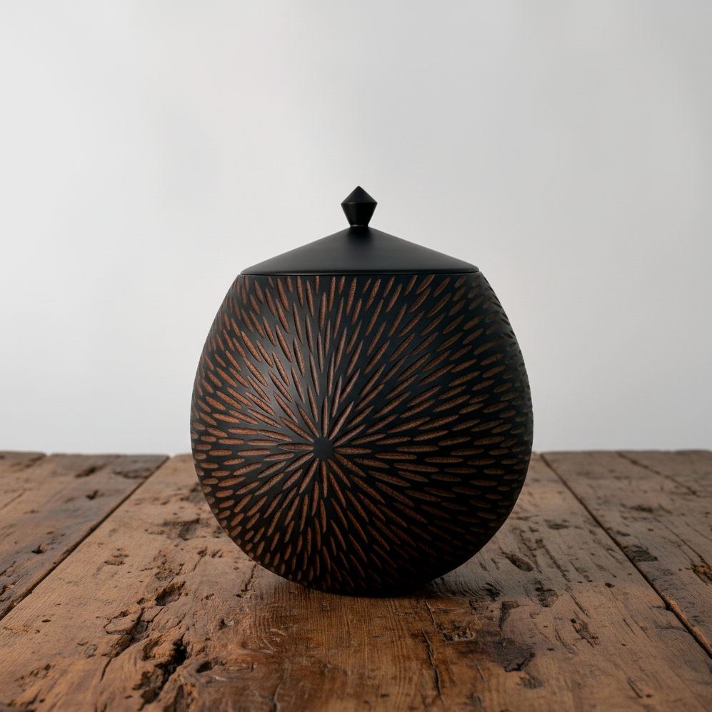 Urn on Aged Wood